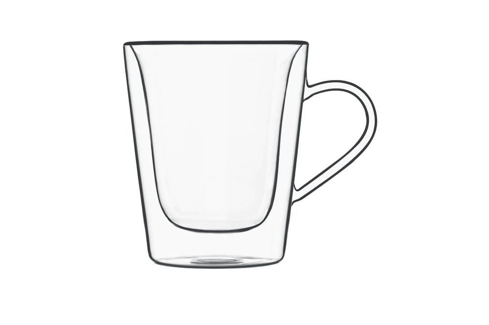 Lot de 2 Tasses à café en Verre double paroi, transparent, 22 cl