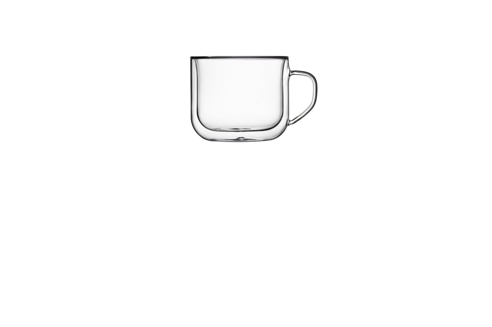 Lot de 2 Tasses à café en Verre double paroi, transparent, 38 cl