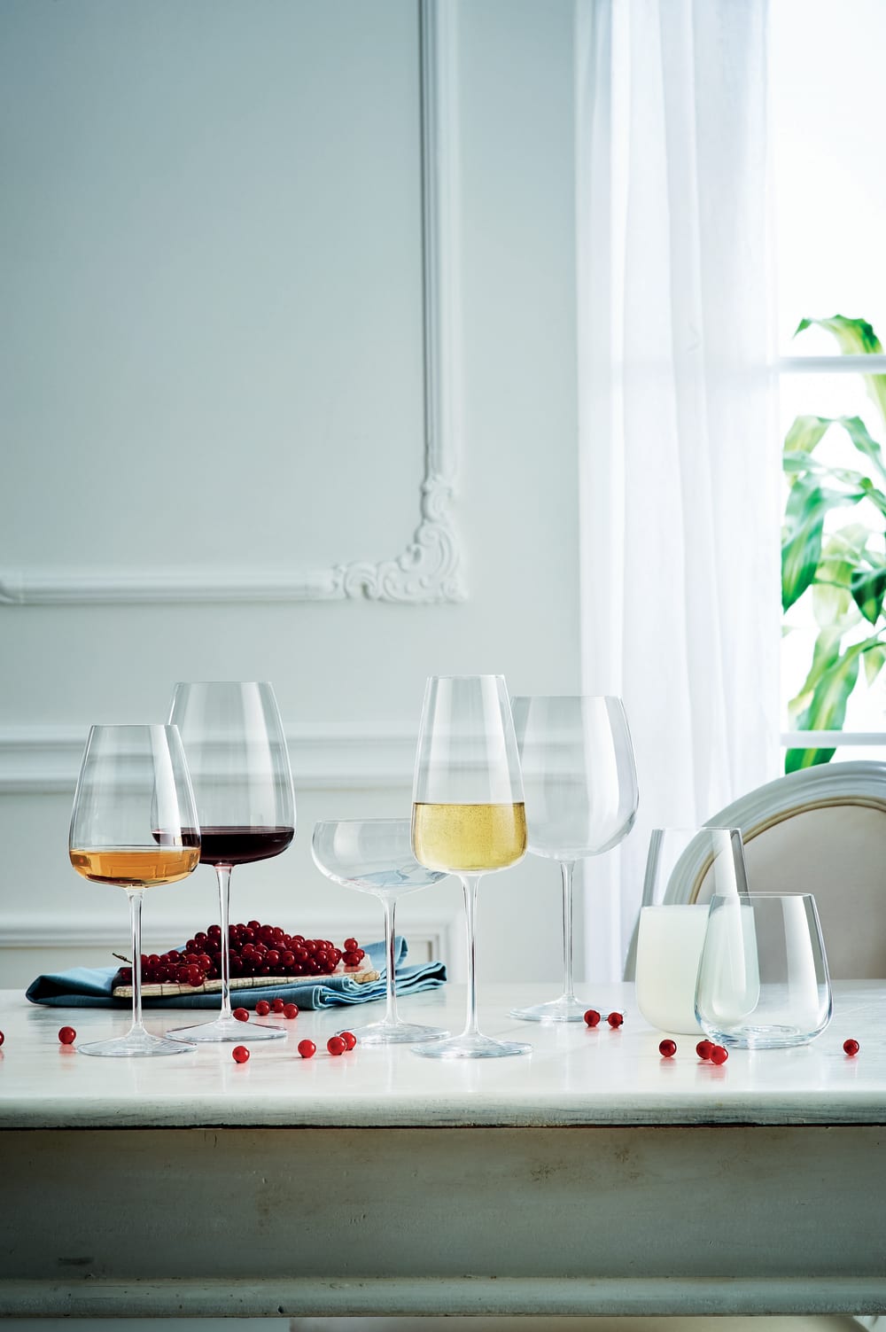 Lot de 4 Verres à vin en Cristallin, transparent, 45 cl - Maisons du Monde