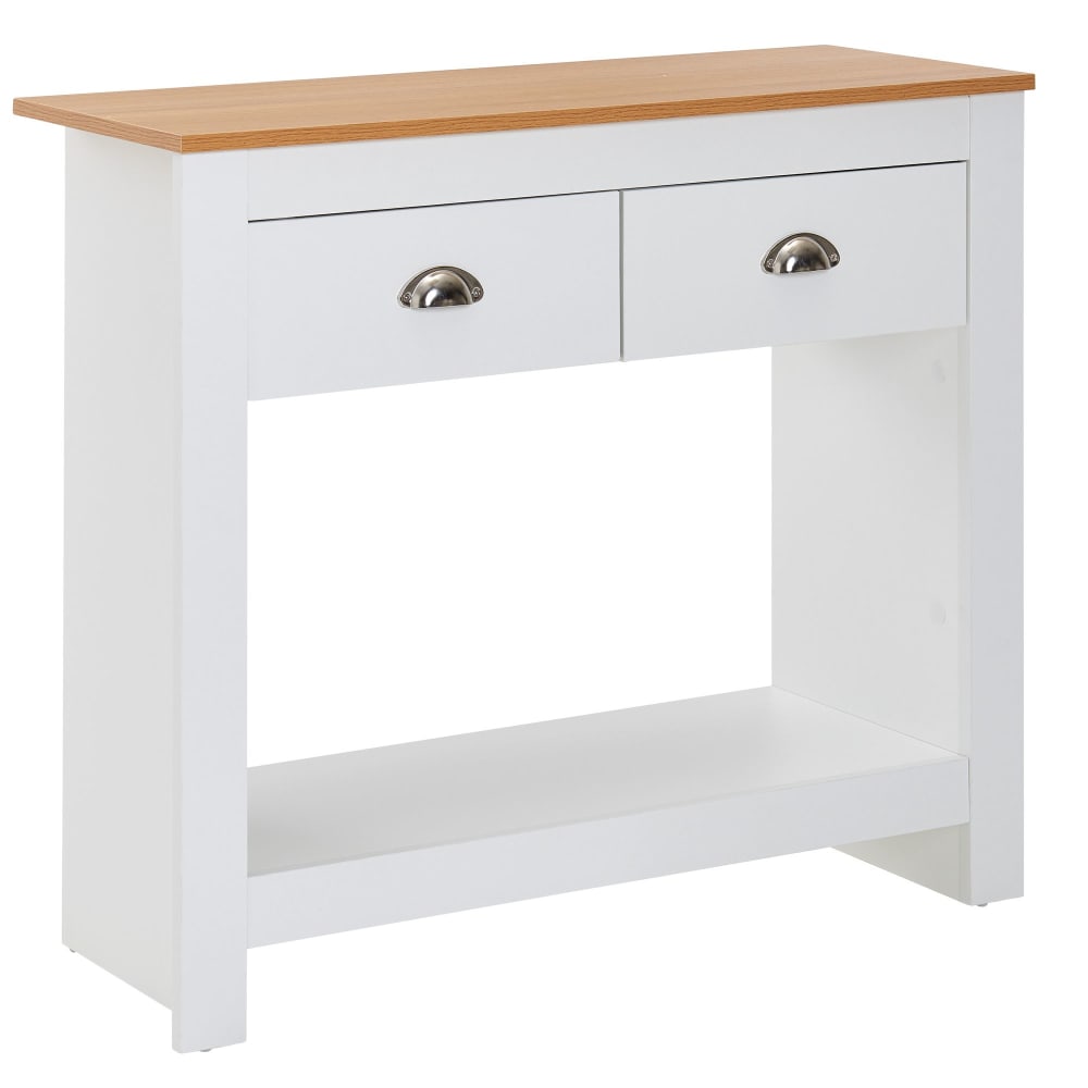 Console à 2 tiroirs en aggloméré, blanc Console à 2 tiroirs en aggloméré, blanc