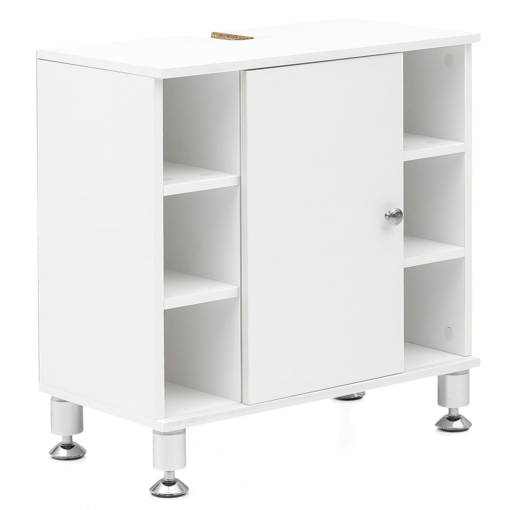 Meuble sous-vasque, porte et 6 compart. En mdf, blanc