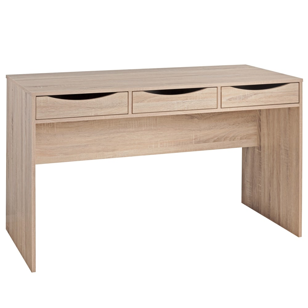 Bureau à 3 tiroirs en aggloméré, marron Bureau à 3 tiroirs en aggloméré, marron