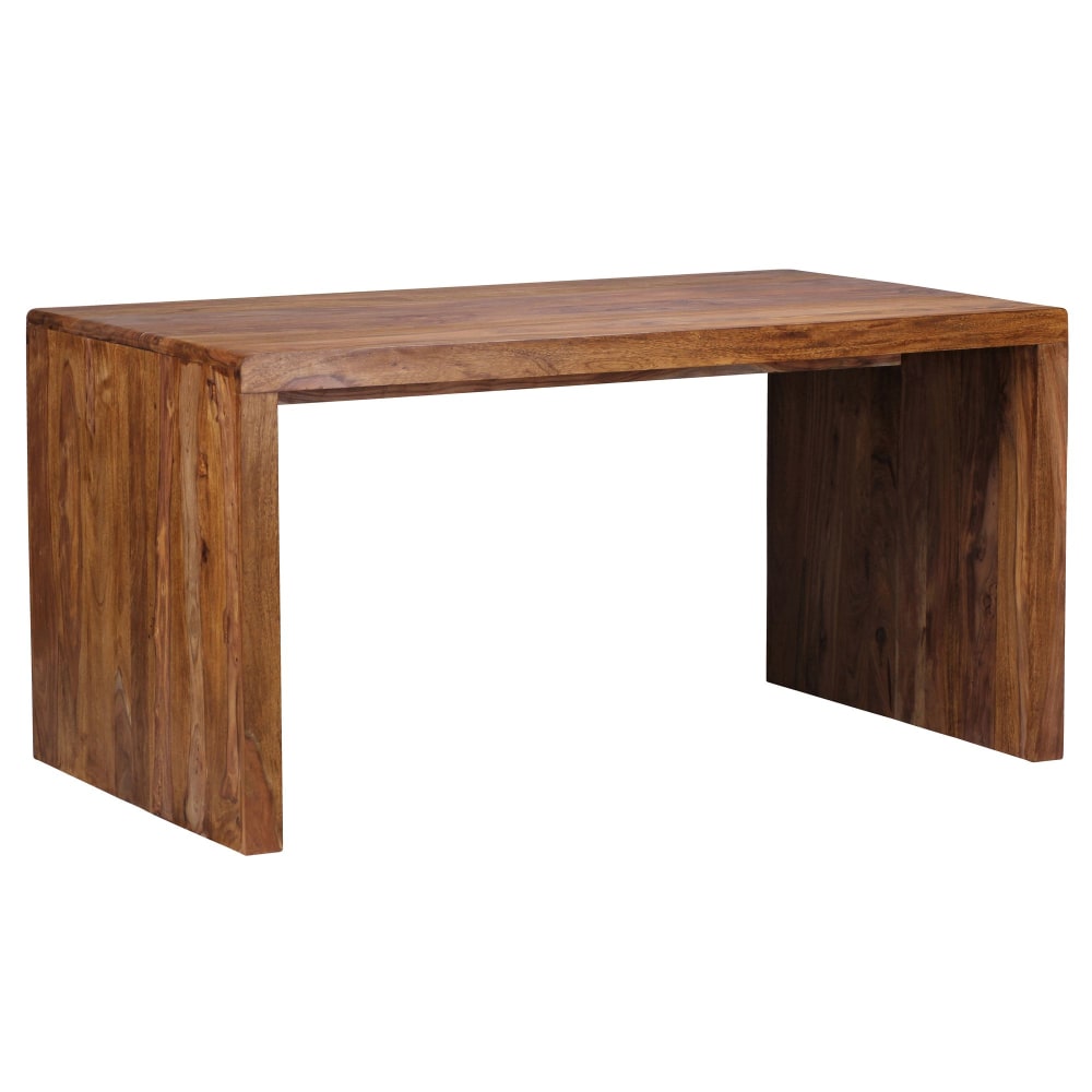 Bureau épuré en bois de sheesham, marron