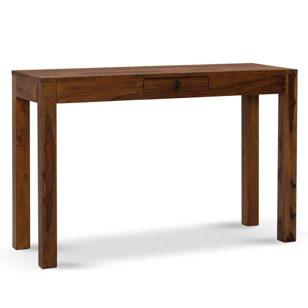 Bureau avec tiroir en bois de sheesham massif, marron Bureau avec tiroir en bois de sheesham massif, marron