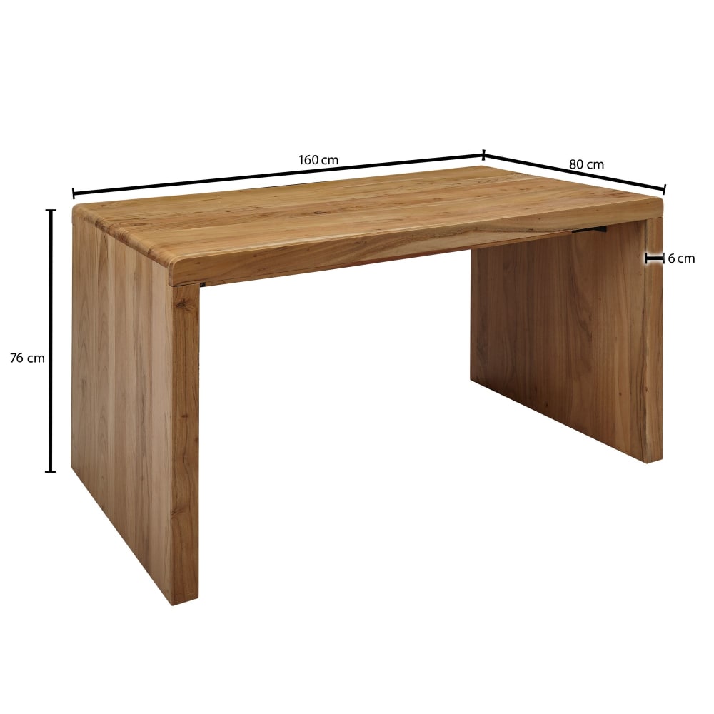 Schreibtisch schlicht aus Akazienholz, Braun - Maisons Du Monde