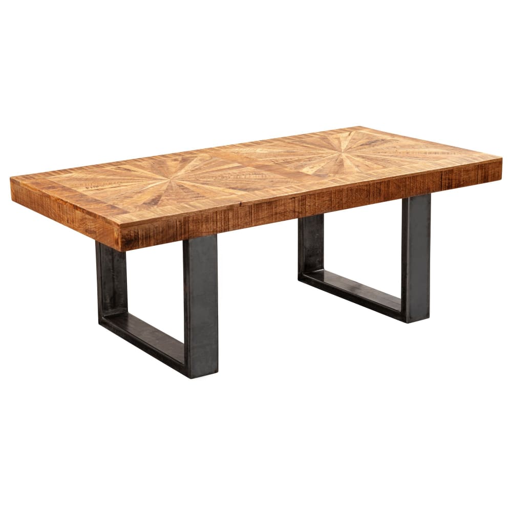 Table basse rectangulaire en bois massif de manguier, marron
