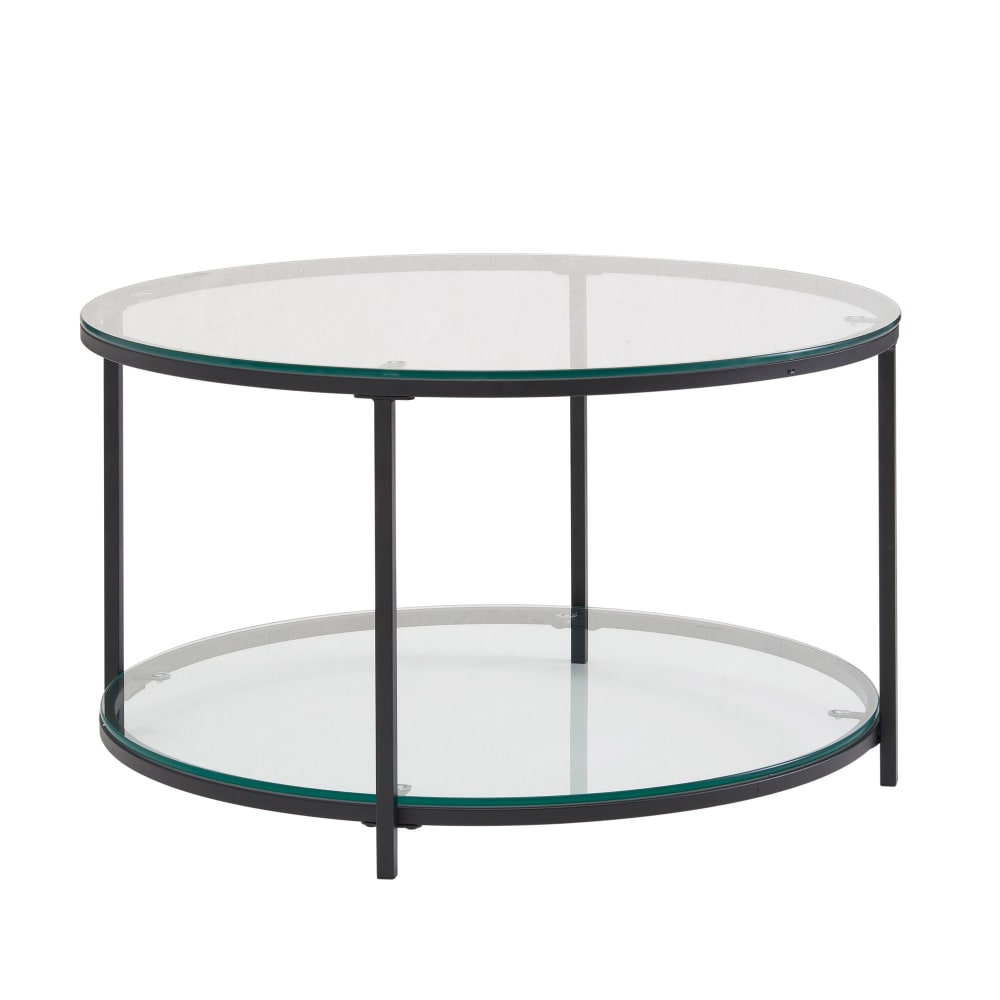 Table basse ronde avec tablette en verre, transparent Table basse ronde avec tablette en verre, transparent