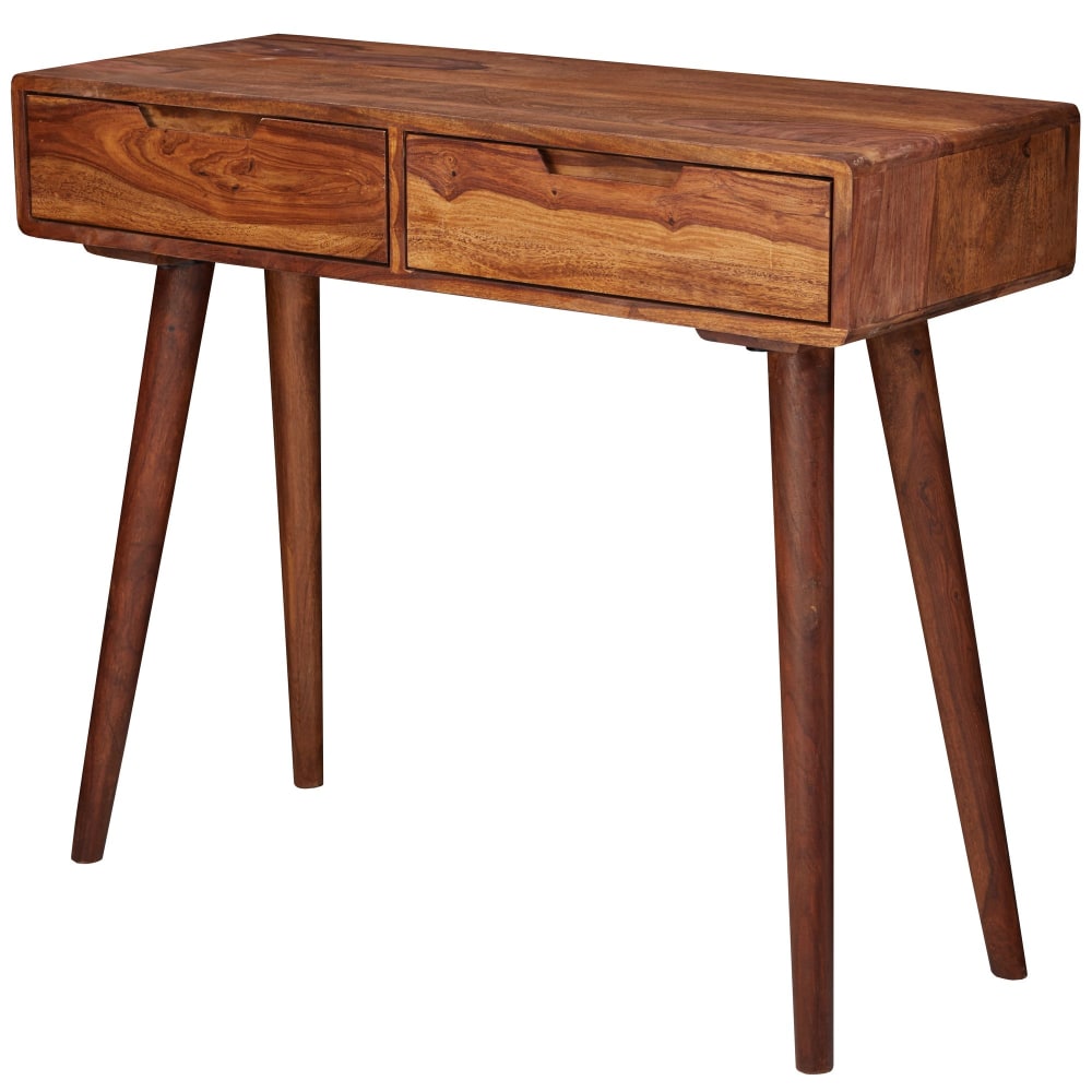Console à 2 tiroirs en bois de sheesham massif, marron Console à 2 tiroirs en bois de sheesham massif, marron
