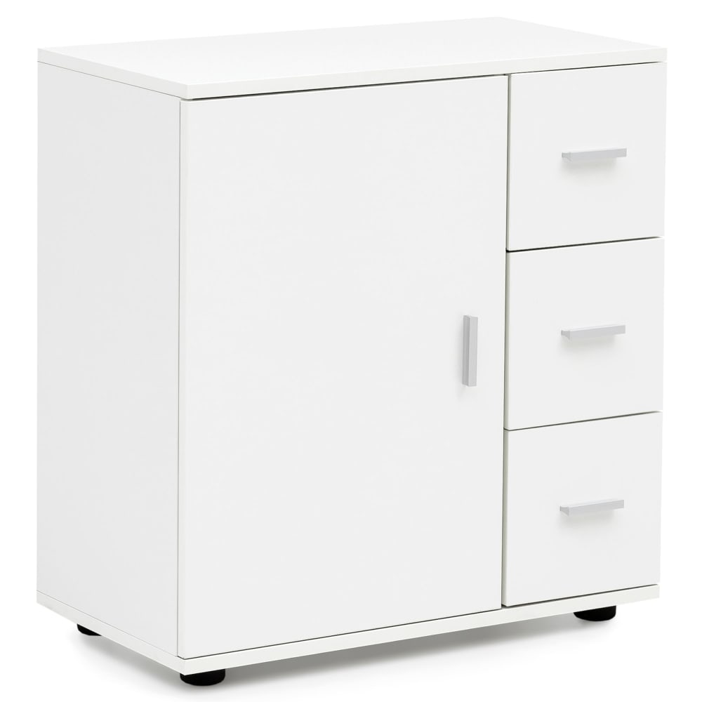 FineBuy Waschbeckenunterschrank mit 3 Schubladen aus MDF, Weiß style modern Weiß Spanplatte