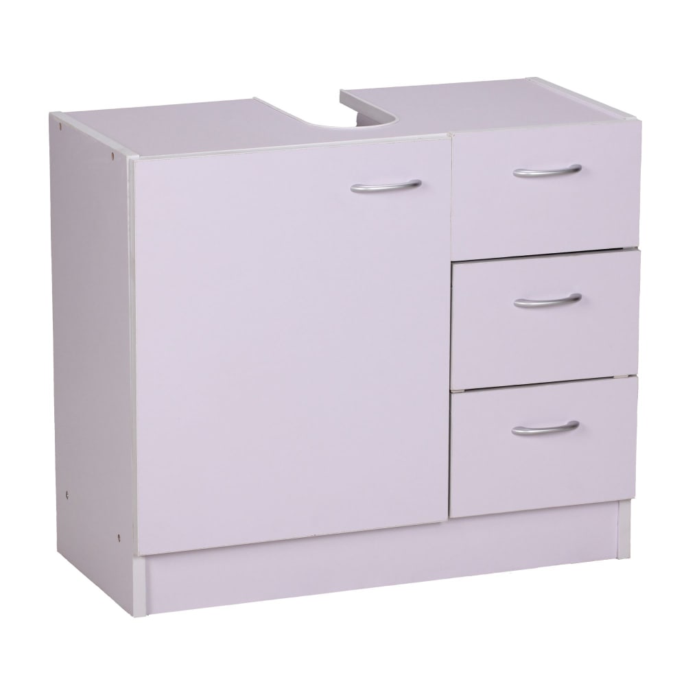 Waschbeckenunterschrank Mit 3 Schubladen Aus Mdf, Weiß