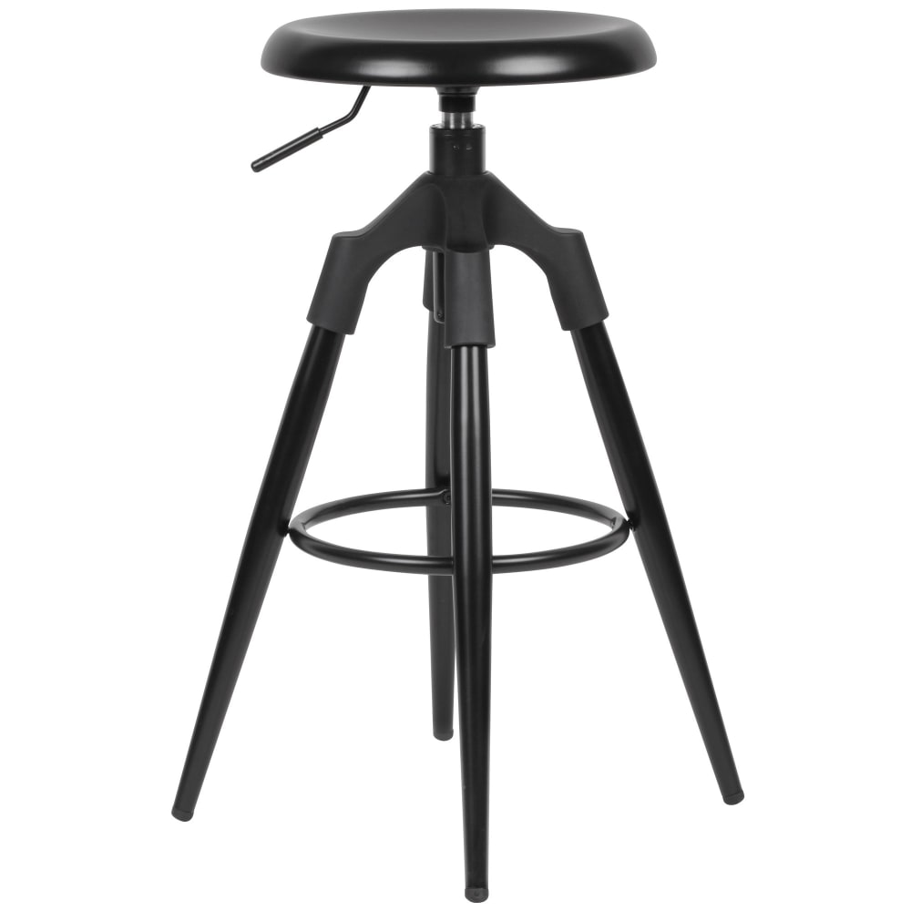 FineBuy Arbeitshocker höhenverstellbar aus Metal, Schwarz style modern Schwarz Metall