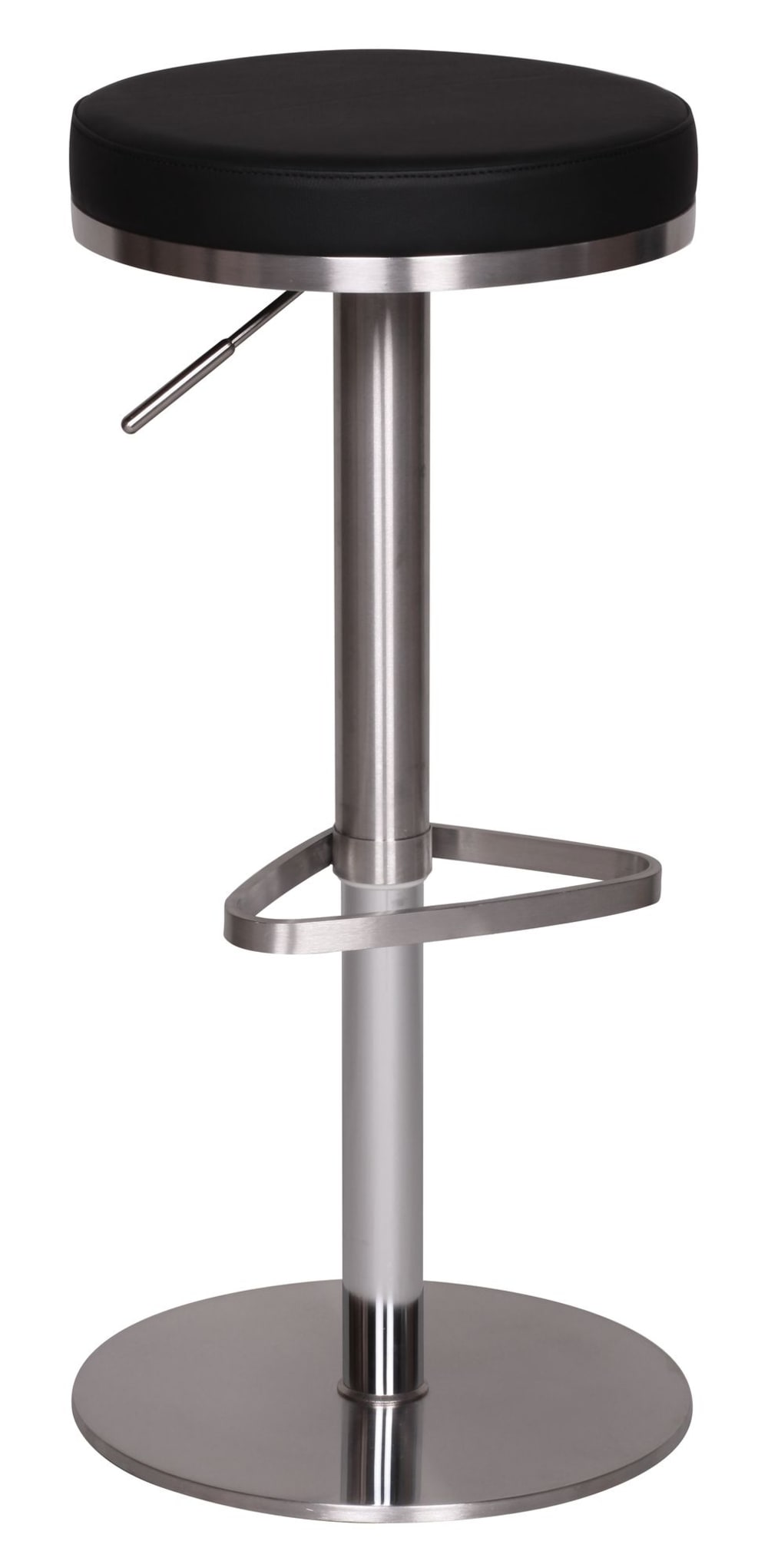 FineBuy Barhocker höhenverstellbar aus Kunstleder, Schwarz style modern Schwarz Pvc - Polyvinlychlorid