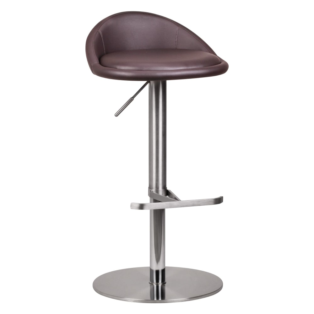 FineBuy Barhocker höhenverstellbar aus Kunstleder, Braun style modern Braun Pvc - Polyvinlychlorid