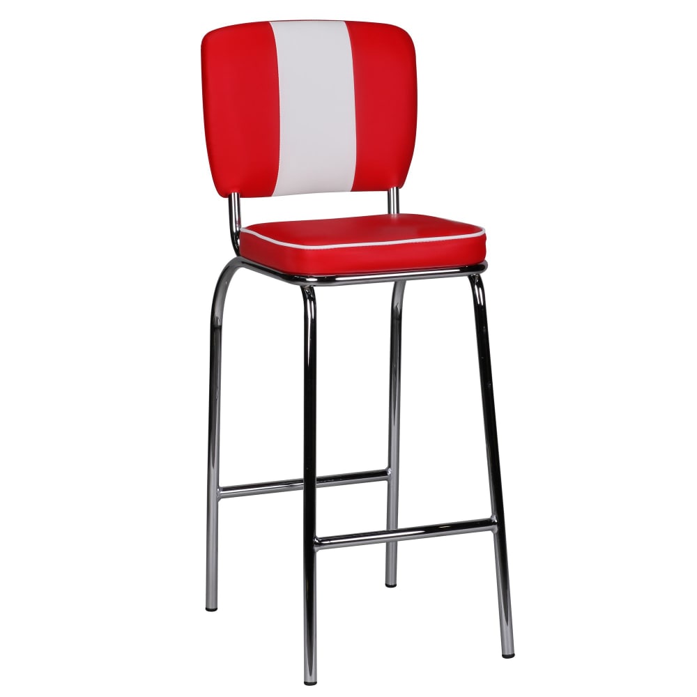 FineBuy Barhocker aus Kunstleder, Rot style modern Rot Pvc - Polyvinlychlorid
