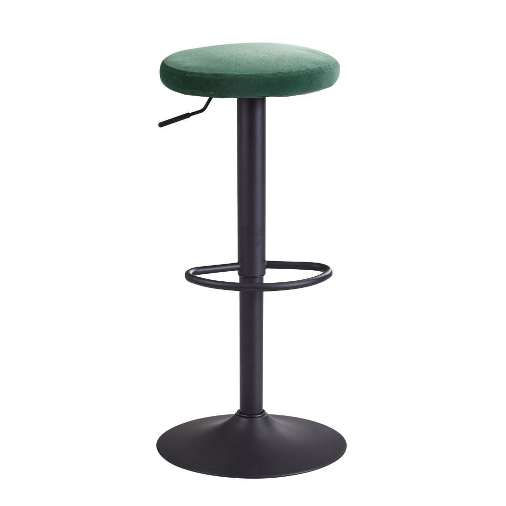 FineBuy Barhocker höhenverstellbar aus Samtstoff, Grün style modern Grün Samt