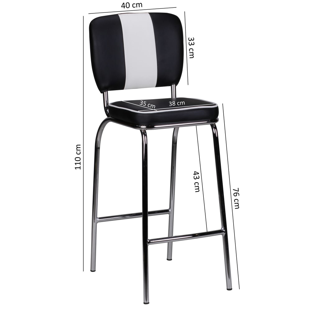 Barhocker aus Kunstleder, Schwarz - Maisons Du Monde