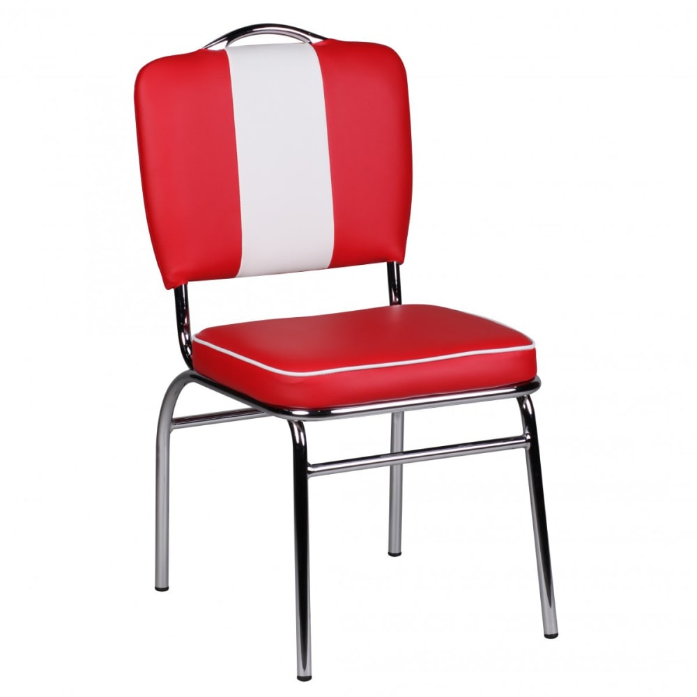 Chaise de salle à manger style american diner en similicuir, rouge Chaise de salle à manger style american diner en similicuir, rouge