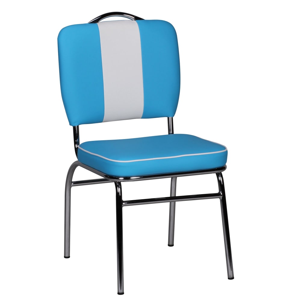 Chaise de salle à manger style american diner en similicuir, bleu Chaise de salle à manger style american diner en similicuir, bleu