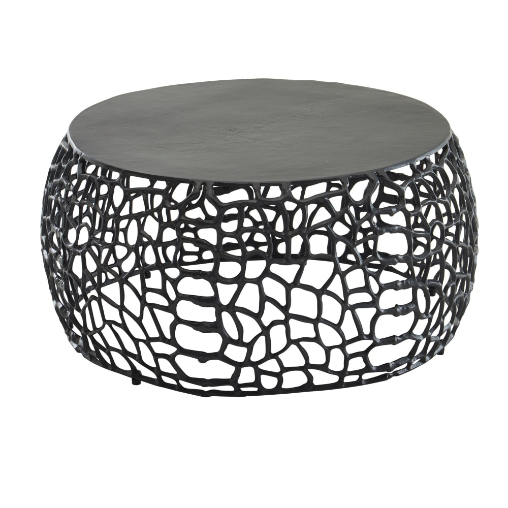 Table basse ronde en métal, noir Table basse ronde en métal, noir