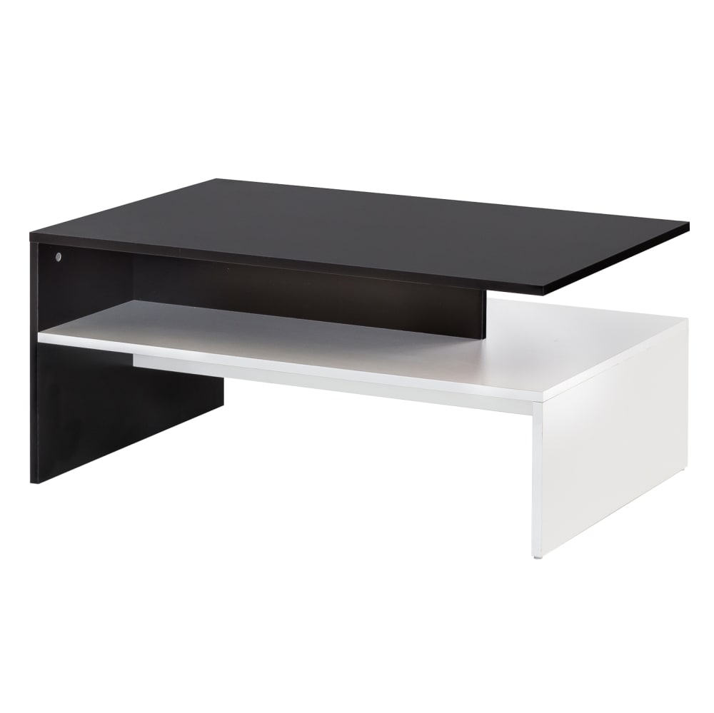 FineBuy Couchtisch mit Ablage aus Spanplatte, Weiß style modern Weiß Spanplatte