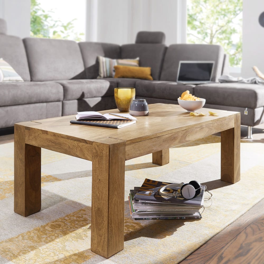 Couchtisch rechteckig aus Akazie Massivholz, Braun - Maisons Du