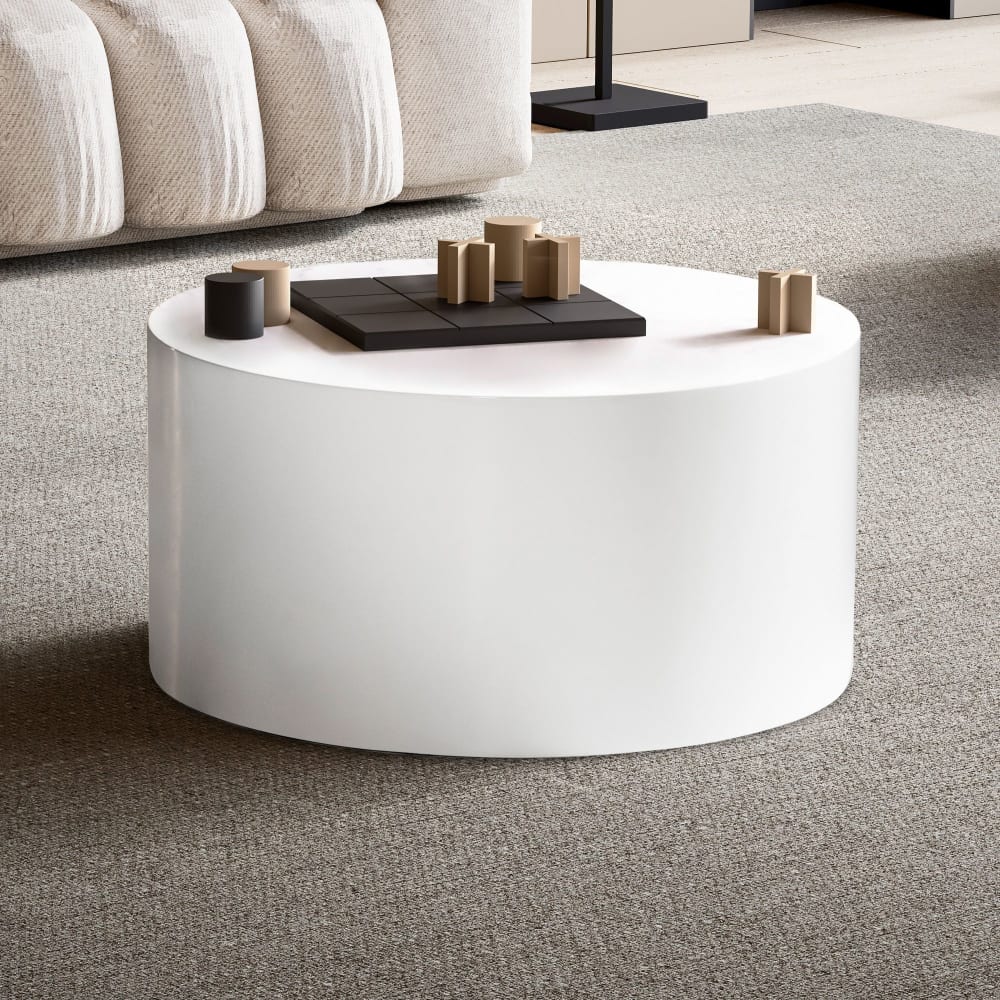Couchtisch rund aus MDF, Weiß Hochglanz - Maisons Du Monde