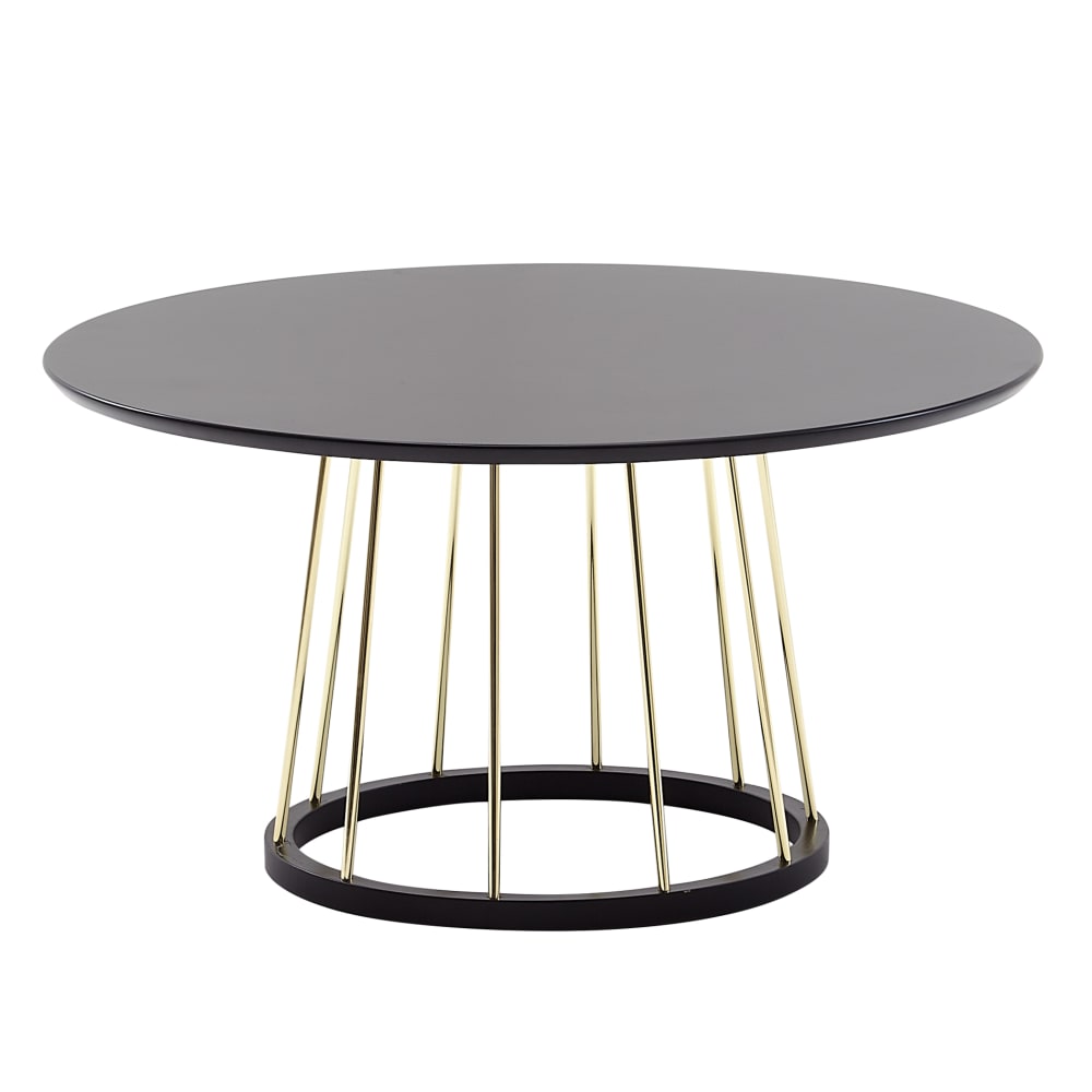 Table basse ronde en mdf, noir