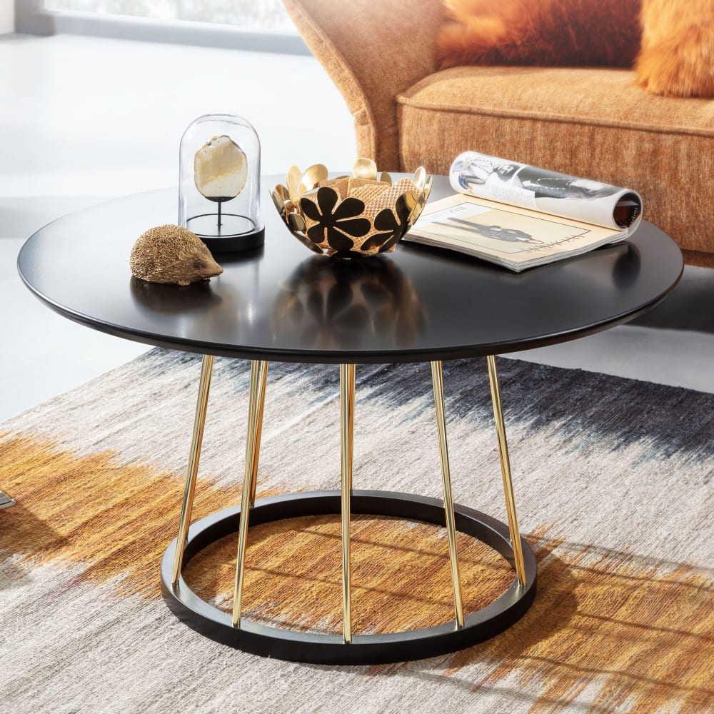 Couchtisch rund aus MDF, Schwarz - Maisons Du Monde