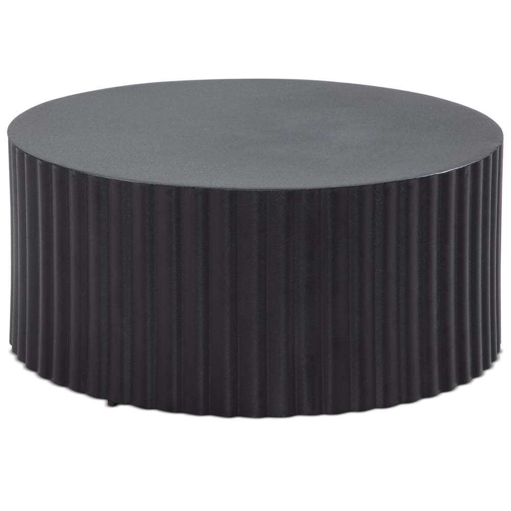 Table basse ronde en métal, noir