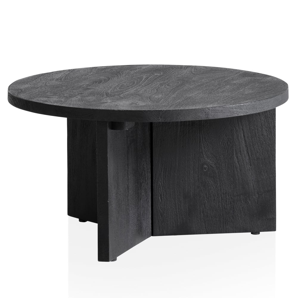 Table basse ronde en bois massif de manguier, noir Table basse ronde en bois massif de manguier, noir