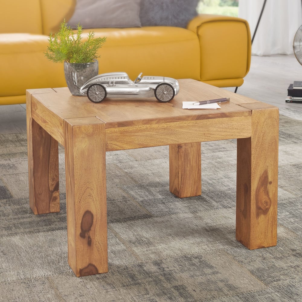 Couchtisch quadratisch aus Akazie Massivholz, Braun - Maisons Du