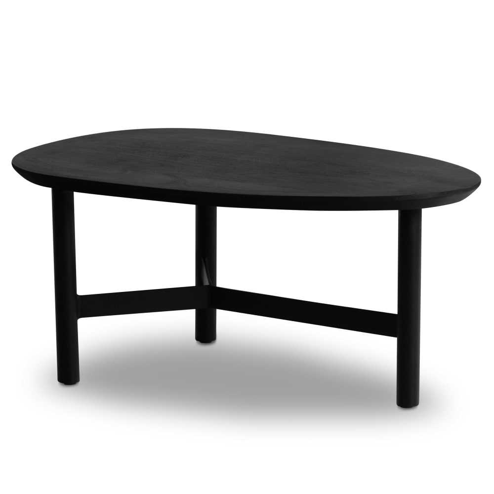 Table basse forme haricot en bois de manguier massif, noir Table basse forme haricot en bois de manguier massif, noir