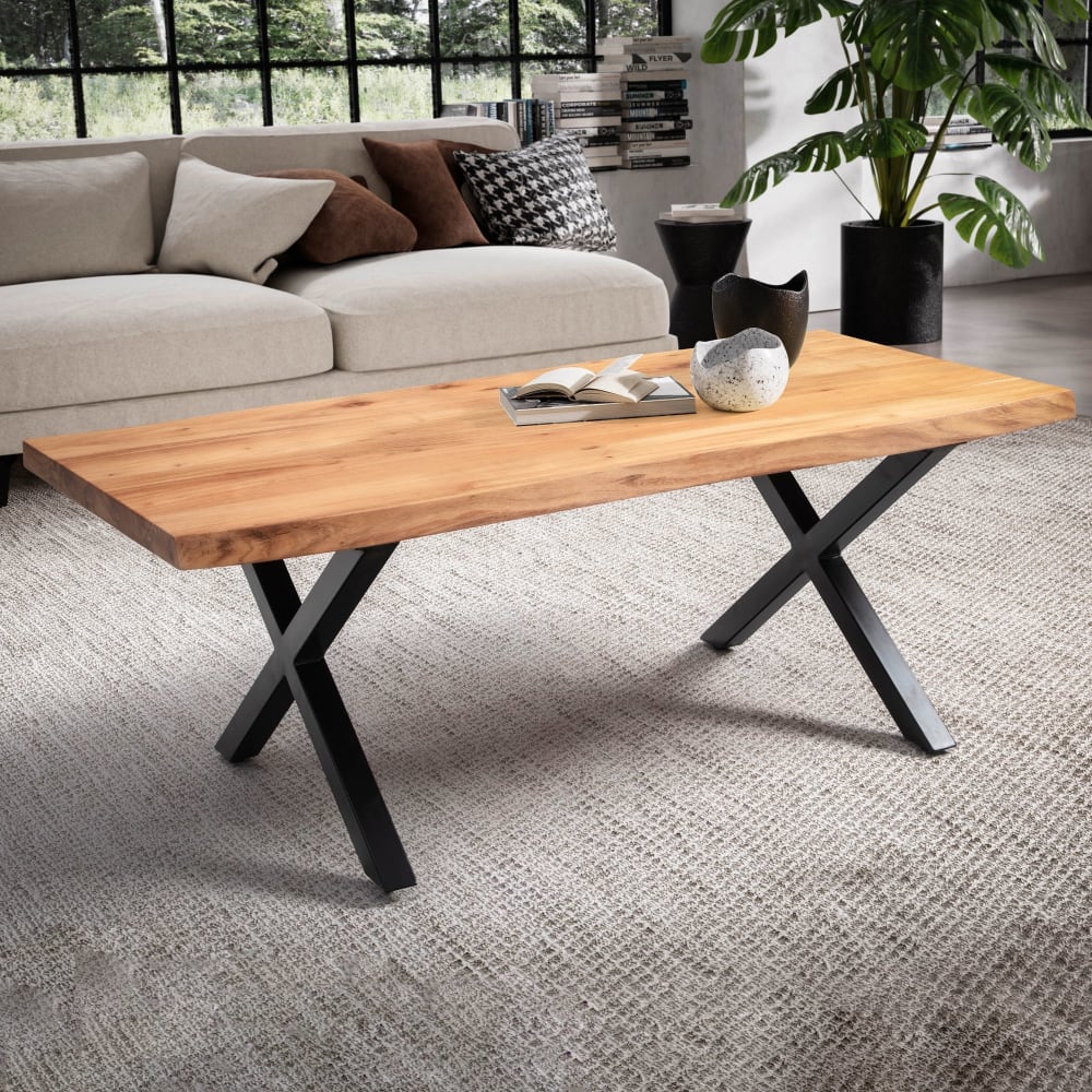 Couchtisch rechteckig aus Akazie Massivholz, Braun - Maisons Du