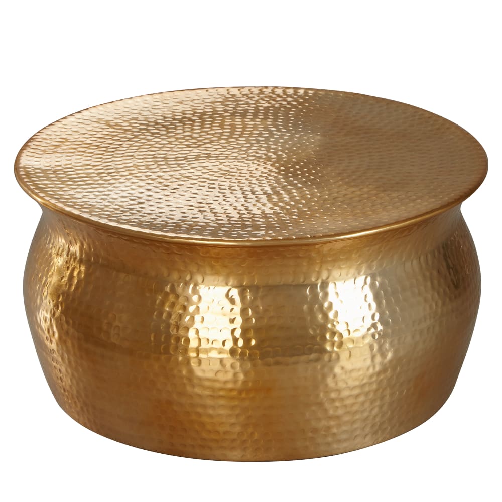 Table basse style oriental en aluminium, doré