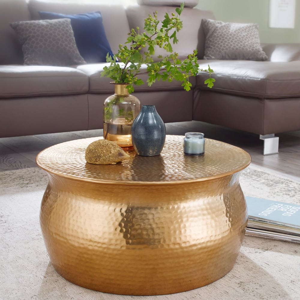 Couchtisch orientalisch aus Aluminium, Gold - Maisons Du Monde