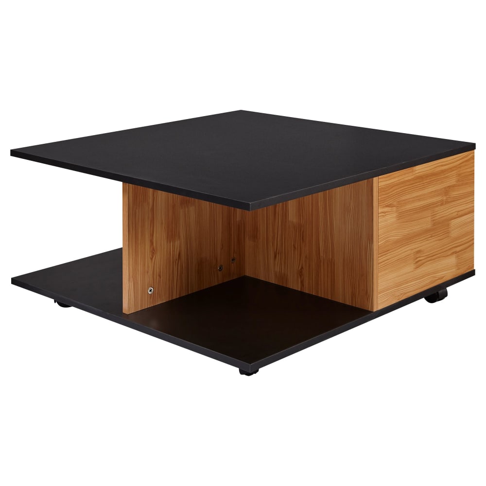 FineBuy Couchtisch quadratisch mit Stauraum aus Spanplatte Anthrazit / Braun style modern Grau Spanplatte