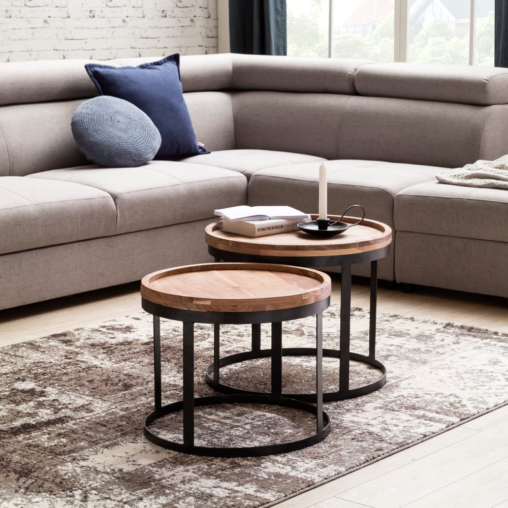 2er Set Satztische ausAkazienholz, Braun - Maisons Du Monde