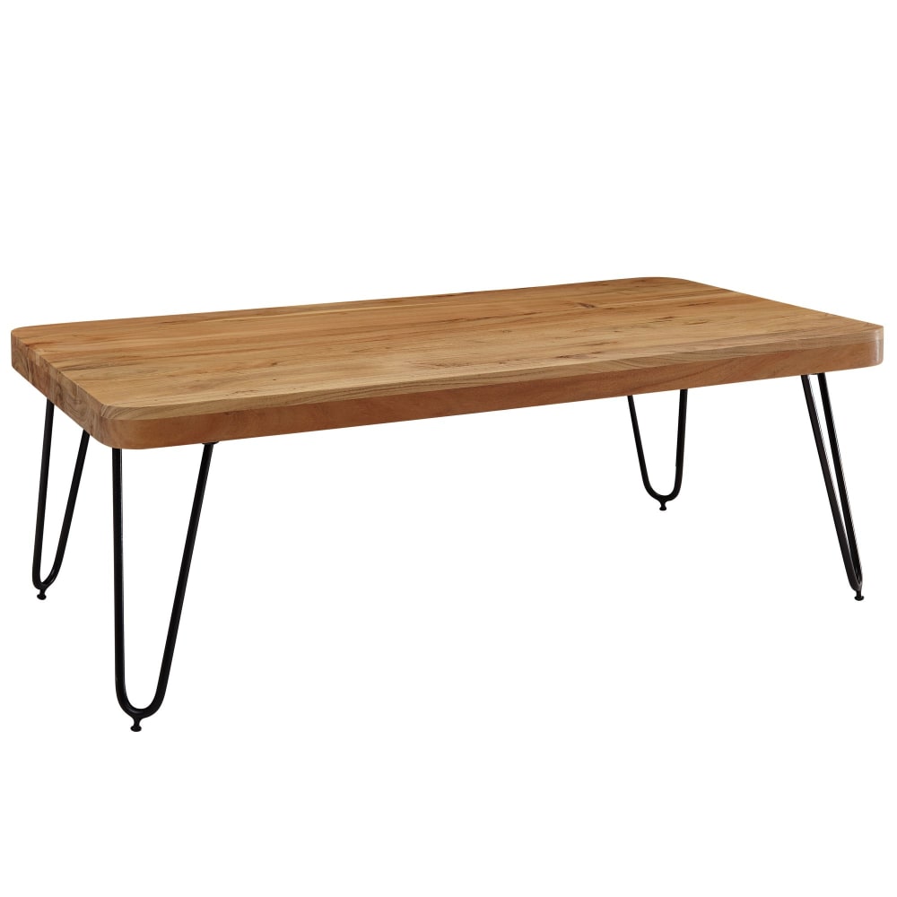 FineBuy Couchtisch mit Haipin Beinen aus Akazie, Braun style modern Braun Holz