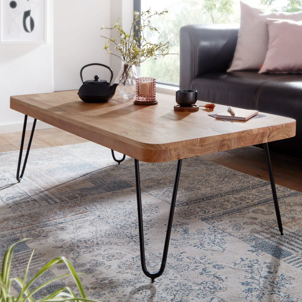Couchtisch mit Haipin Beinen aus Akazie, Braun - Maisons Du Monde