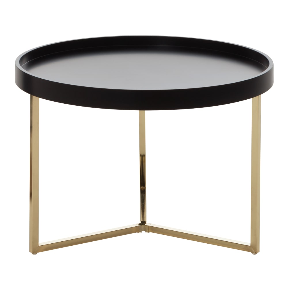 FineBuy Couchtisch mit Tablett aus MDF, Schwarz style modern Schwarz Metall