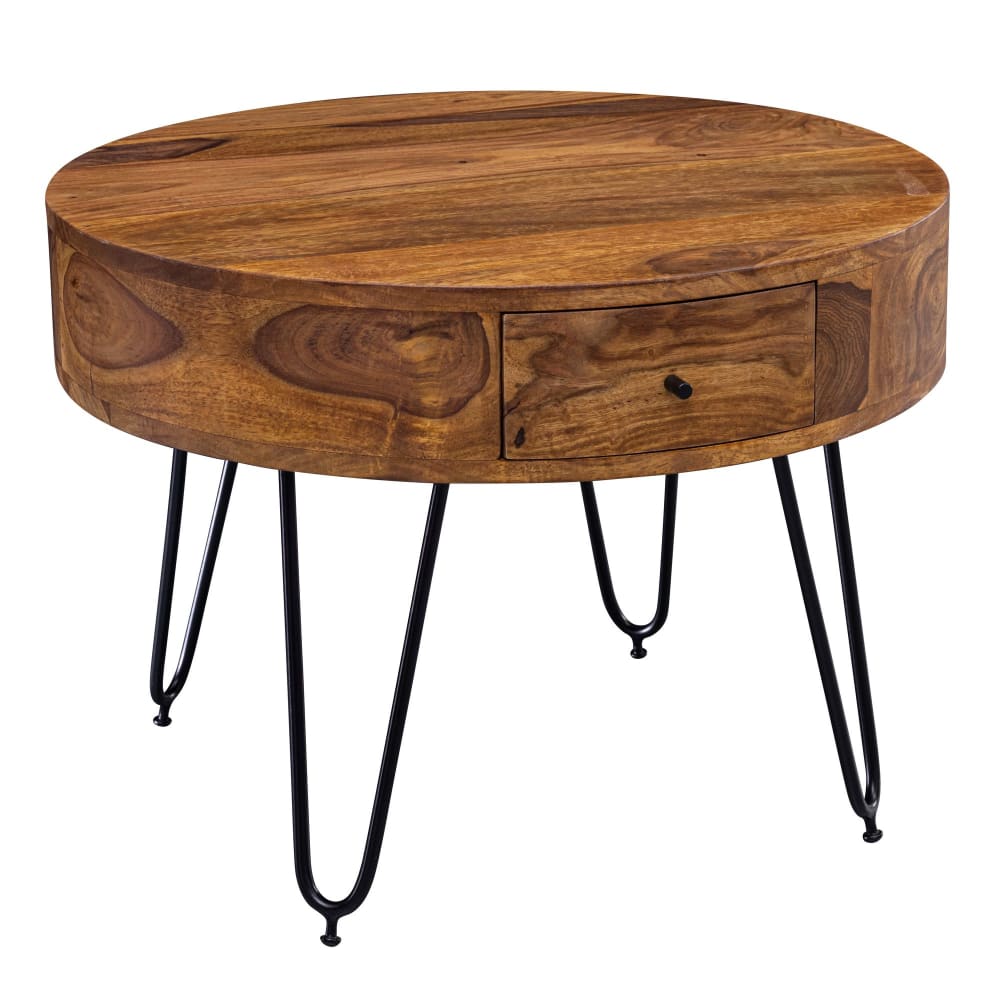 FineBuy Couchtisch mit Schublade aus Sheesham, Braun style modern Braun Holz