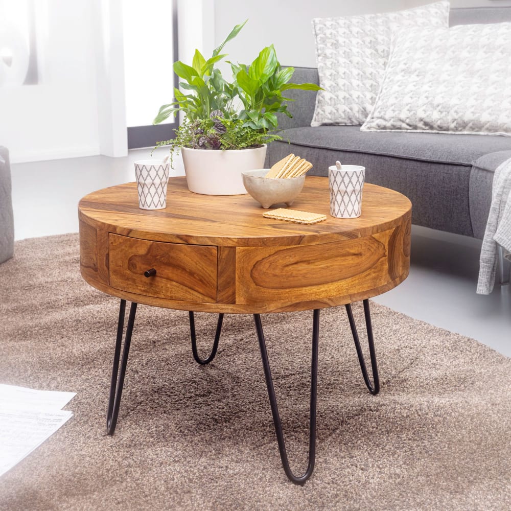 Couchtisch mit Schublade aus Sheesham, Braun - Maisons Du Monde