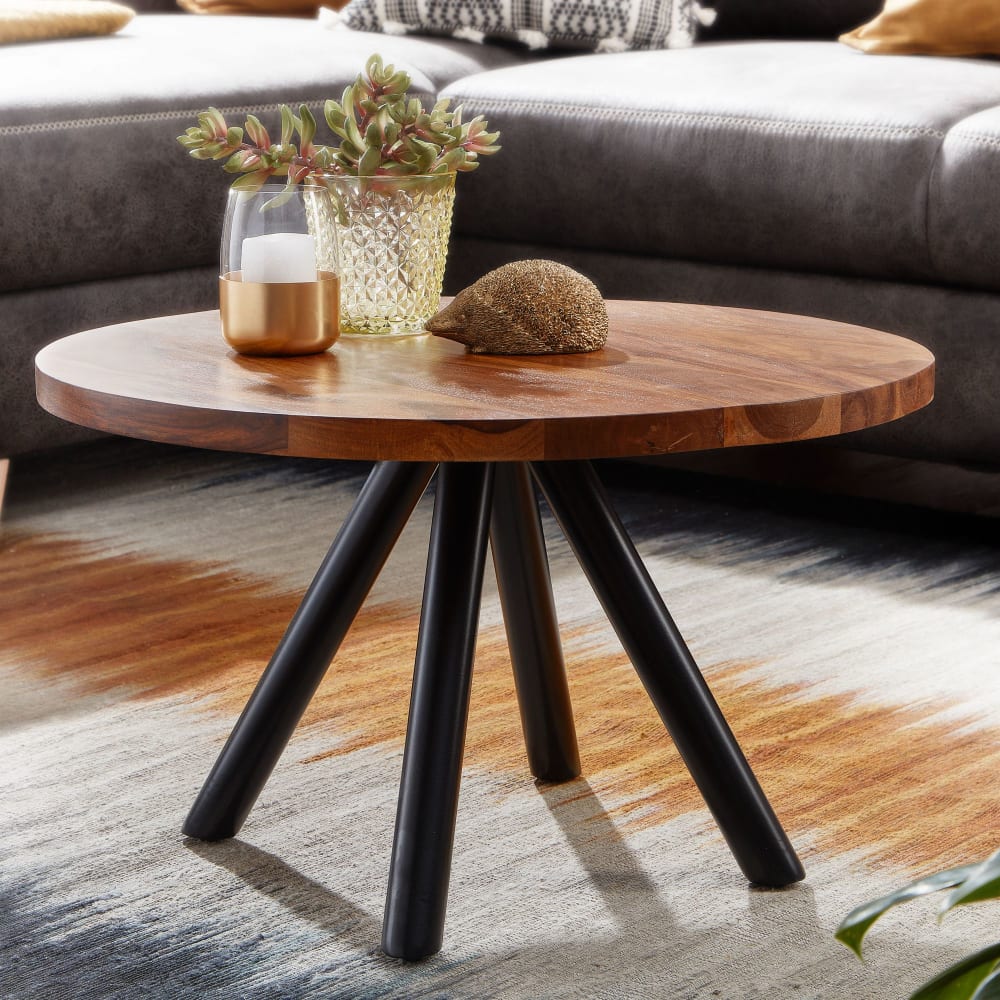 Couchtisch rund aus Sheesham Massivholz, Braun - Maisons Du Monde
