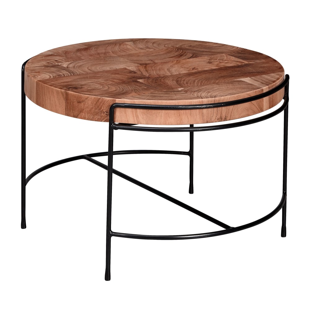 Table basse ronde en bois massif d'acacia, marron Table basse ronde en bois massif d'acacia, marron