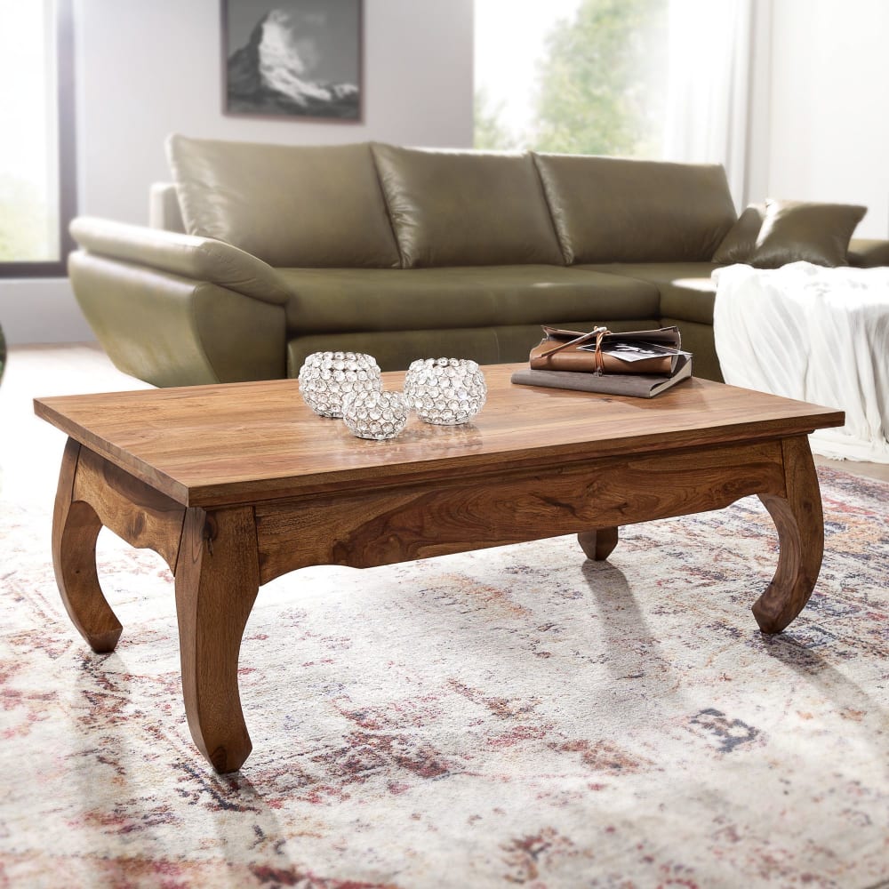 Couchtisch orientalisch aus Sheeshamholz, Braun - Maisons Du