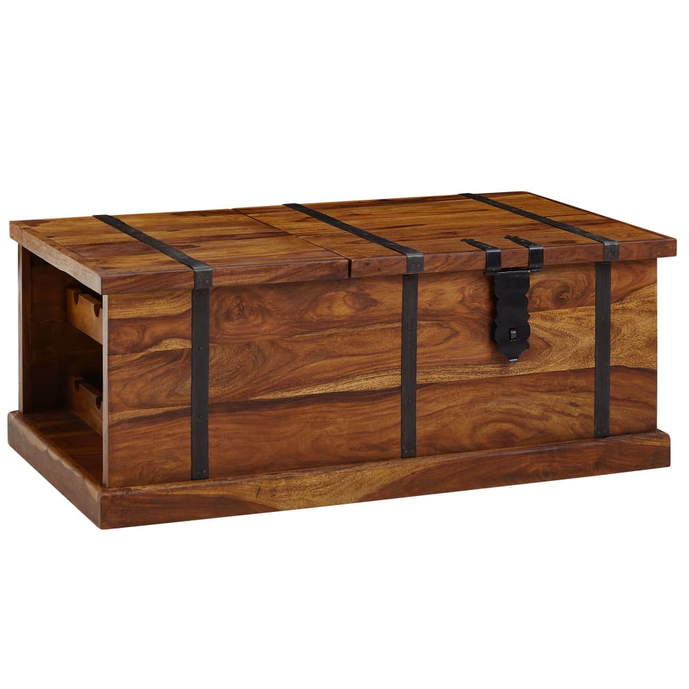 Table basse rectangulaire en bois massif de sheesham, marron Table basse rectangulaire en bois massif de sheesham, marron