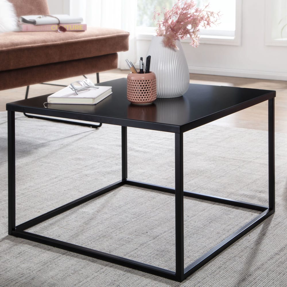 Couchtisch quadratisch aus Metall, Schwarz - Maisons Du Monde