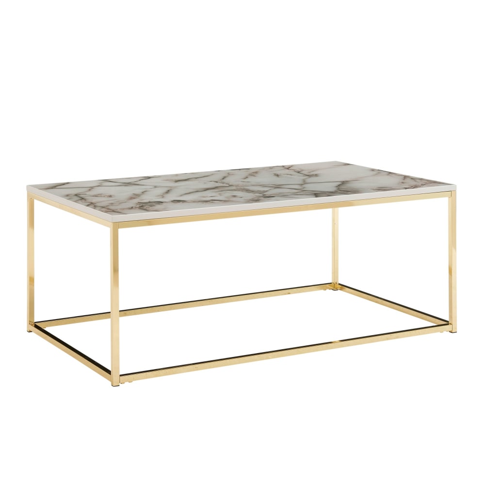 Table basse rectangulaire effet marbre, blanc Table basse rectangulaire effet marbre, blanc