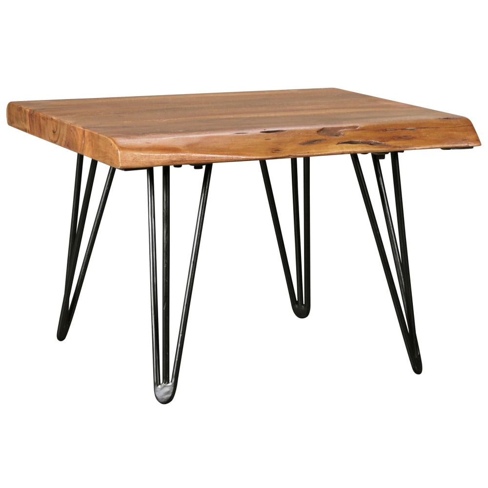 FineBuy Couchtisch mit Hairpin Beinen aus Sheesham, Braun style modern Braun Holz