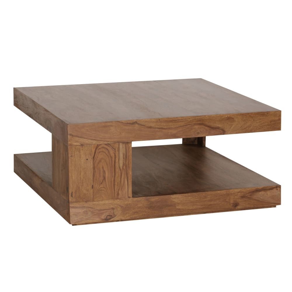 FineBuy Couchtisch mit Ablage aus Sheesham, Braun style modern Braun Holz